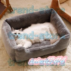 猫 犬 ベッド ペットベッド ふわふわ 暖か もこもこ ペット用品 滑り止め クッションマット 柔らかい　耐噛み　秋冬　グレー XL サイズ