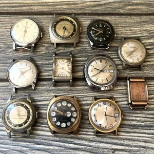 全て 機械式 メンズ 腕時計 11個セット エルジン ELGIN タイメックス Timex 他 ヴィンテージ 大量 まとめ おまとめ ジャンク Watch A25