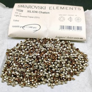 ☆ほぼ未使用 SWAROVSKI スワロフスキー ヴィンテージ ルース 1028 31PP 10gross Light Smoked Topaz 221 ライトスモークトパーズ R-158