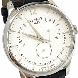 美品 TISSOT ティソ T-クラシック 腕時計 T063.637.16.037.00 クオーツ アナログ トラディションパーペチュアルカレンダー 箱付き 動作OK
