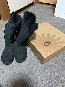 UGG アグ オーストラリア1873ムートンブーツ ベイリーボタン　24.0㎝ ブラック系