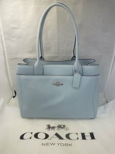 COACH コーチ トートバッグ F31474 ケイシー レザー ブルーグレー ショルダーバッグ ブランド 鞄 レディース ファッション USED