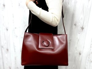 極美品 Cartier カルティエ マストライン ショルダーバッグ バッグ レザー ボルドー 79019