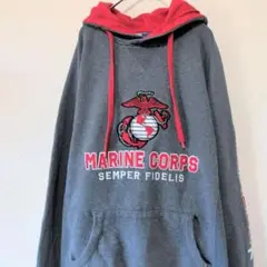 チャンピオン MARINE CORPS スウェットパーカーUS古着 Lsize