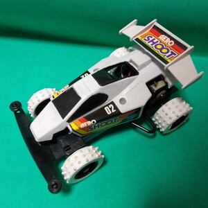 ジャンク品 メーカー不明 30年程前のミニ4WD AERO SHOOT（エアロ シュート） 四駆 一部未熟な塗装 埃 汚れあり ブリスターで販売されていた