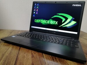 ライトゲーミングノートPC 15.6インチFULLHD Frontier NL Core i7-7500U★メモリ8G SSD128GB+HDD250GB DVD 無線 Office 充電器