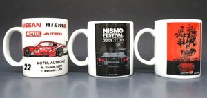 [ZEROnet]★NISSAN 日産 NISMO FESTIVAL ニスモフェスティバル MOTUL 2007年 2008年 2009年 マグカップ グッズ 3点セット★R611-27