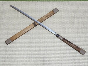 希少 源正久 鮪包丁 マグロ包丁 全長約98cm 刃渡り約62cm 峰厚約6.5cm お料理包丁 中古品