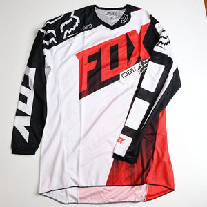 フォックスレーシング FOX RACING メンズM*長袖モトクロスシャツ　レージングシャツ　ジャージ レッド 赤×ホワイト白　