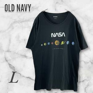 OLD NAVY オールドネイビー Tシャツ/カットソー 半袖 プリント 黒 L 1622