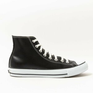 【1円スタート】CONVERSE ALL STAR HI LEATHER 28.0cm US9.5 コンバース オールスター ハイカット 革 スニーカー シューズ ブラック 黒 靴