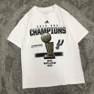 adidas アディダス 半袖Tシャツ 半袖カットソー サイズM ホワイト 白 NBA バスケ チャンピオンシップ メンズ トップス 最落なし （X20）