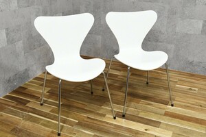 PB4CK138a 北欧 フリッツハンセン Fritz Hansen セブンチェア 2脚 ダイニングチェア アルネ・ヤコブセン 16万 Arne Jacobsen 名作椅子