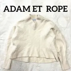 ADAM ET ROPE【F】ウールカシミヤ混セーター Vネックニット 天然素材