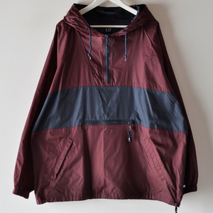 美品 90s GAP バイカラー ナイロン アノラック パーカー エンジ ネイビー ビッグサイズ XL ロシア製 / ヴィンテージ オールドギャップ