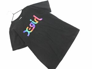 X-girl エックスガール ロゴ プリント Tシャツ size1/紺 ■◆ ☆ eeb0 レディース