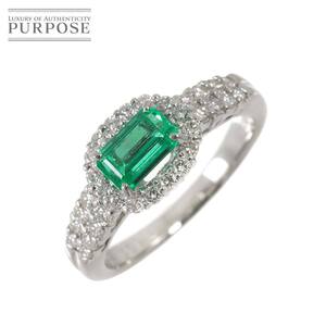 リング 9号 エメラルド 0.61ct ダイヤ 0.36ct Pt プラチナ 指輪 Emerald Ring【鑑別書付き】 90253012