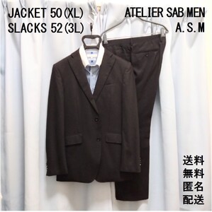 A.S.M アトリエサブメン【上50(XL) / 下52(3L)】スーツ上下【ビジネス 就活 リクルート】セットアップ【卒業式 入学式】送料無料 匿名配送