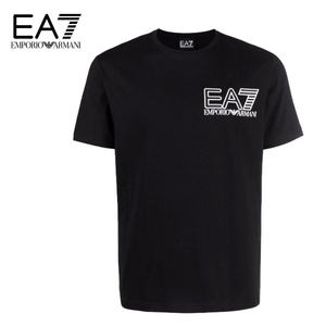送料無料 61 EMPORIO ARMANI EA7 3LPT28 PJ02Z 1200 ブラック クールネック 半袖 ロゴ Tシャツ size M