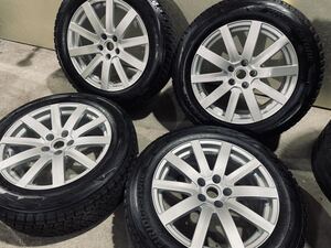 ★綺麗 バリ溝 TPMS付★ 4本 235/60R18 スタッドレス ホイール ポルシェ マカン 18インチ 8.5J +24 5H PCD112 ブリザック DMV2 A-7-42