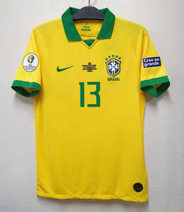 19 ブラジル Brazil CBF(H)#13 ダニエウ・アウヴェス DANI ALVES 半袖 Nike正規 2019 コパ・アメリカ M