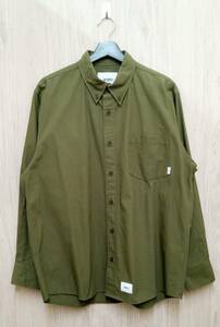 WTAPS/ダブルタップス/長袖シャツ/202TQDT-SHM02 BD/COTTON RIPSTOP/カーキ/サイズX03