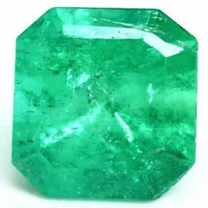 (天然エメラルド0.637ct)j 約5.1×5.0mmソーティング付 ルース 裸石 宝石 ジュエリーjewerly emerald BC2/BC2 k