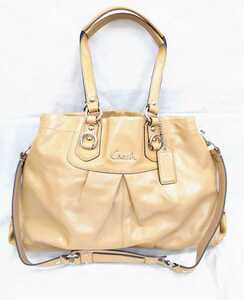 COACH コーチ ハンドバッグショルダーバッグ ベージュ 2WAY　F15516 ☆eh3◇10