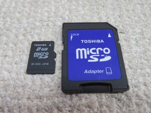 2GB★TOSHIBA SD-C02G MicroSDカード 東芝 アダプター付き USED 12382★！！