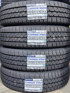 新品 4本価格★145/80R12 80/78N GOODYEAR CARGO PRO 2024年製 夏タイヤ★条件有送料無料★軽トラ 軽バス 145R12 6PR 相当 ヤT