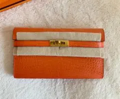 エルメス　HERMES ケリーウォレット　クロコダイル　アリゲーターマット