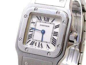 カルティエ サントス SM 時計 ■ ステンレス ホワイト 文字盤 クォーツ レディース 腕時計 Cartier □6L