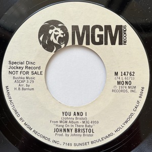 【試聴 7inch】Johnny Bristol / You And I 7インチ 45 muro koco フリーソウル サバービア 