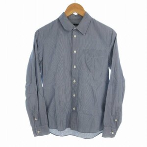 アーペーセー A.P.C. ストライプシャツ 長袖 XS 青 ブルー /US ■SM3 メンズ