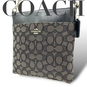 極美品　COACH コーチ　ショルダーバッグ　馬車ロゴ　斜め掛け　ダークブラウン