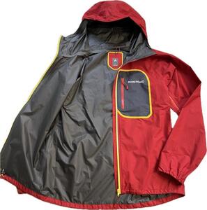 mont-bell モンベル トレントフライヤージャケット メンズ L 赤 GORE-TEX ゴアテックス カッパ ベンチレーション 登山 通勤通学 1128541 