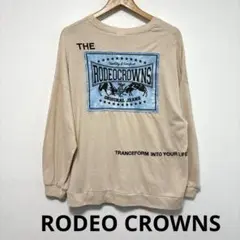 RODEO CROWNS  長袖カットソー  ベージュ  デニムパッチ サイズF