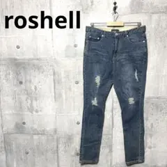 roshell ロシェル メンズビッグサイズ ダメージデニム ダメージジーンズ