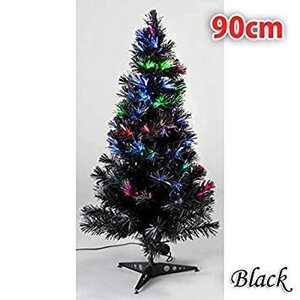 【VAPS_1】Xmas LEDファイバークリスマスツリー 高さ90cm ブラック 送込