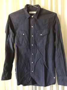 ノンネイティブ ランチャー 長袖シャツ nonnative RANCHER SHIRT - COTTON SQUARE CLOTH OVERDYED 紺0 NN-S2314 ウエスタンシャツ