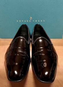 エドワードグリーン アルバート パテントレザー EDWARD GREEN ALBERT エナメルシューズ 6 1/2 Black 黒 Made in England 英国 箱有り 美品