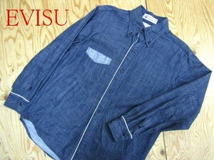 ★EVISU エヴィス YAMANE ACADEMY★カモメ刺繍 セルビッチ デニムシャツジャケット★R60616057A