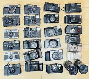 1円～ まとめ売り コンパクトカメラ24台+レンズ2台　Canon、FUJIFILM、PENTAX、RICOH、Konica、Minolta等　カメラ まとめ　#199