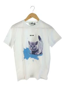 MSGM◆CAT SPLASH/Tシャツ/XS/コットン/WHT/3241MDM163