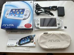 PSVSDアダプタ搭載 PS Vita クリスタル・ホワイト PCH-1100 16GB純正メモリー付き