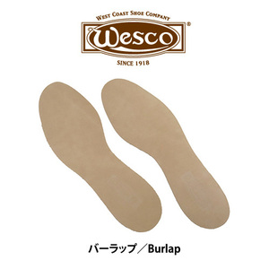 ★ウエスコ 純正 レザー中敷▼サイズ 9／27~27.5cm▼バーラップ／Burlap▼WESCO刻印／レザーインソール／インサート▼USA製▼