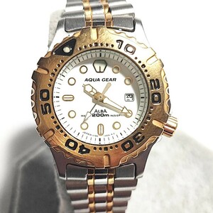 美品 SEIKO ALBA アルバ AQUA GEAR アクアギア クォーツ ダイバータイプウォッチ 腕時計 QZ レディース腕時計 稼働品 動作品 T804