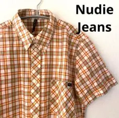 Nudie Jeans 半袖シャツ　チェック　Mサイズ　ヌーディージーンズ