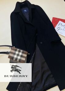 F18 最高峰アンゴラ　参考価格18万●超美品BURBERRY LONDON●高級チェスターコート バーバリーコート レディース ロング丈　XL.15号