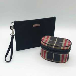 BURBERRY LONDON バーバリー ロンドン フレグランス バニティ 化粧ポーチ ミニバッグ ノバチェック 丸型 レトロ ヴィンテージ dn-23x87